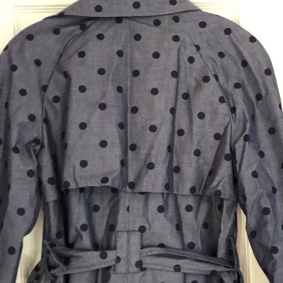 Banana Republic Woman’s Chambray Polka Dot Classic Trench Coat Small Bel… - Picture 11 of 11
